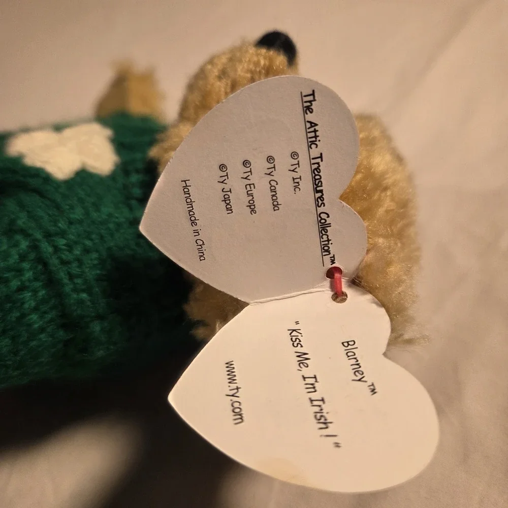 Ty Attic Treasures Blarney Irish Bear 1993 Jointed Plush With Tags Vintage